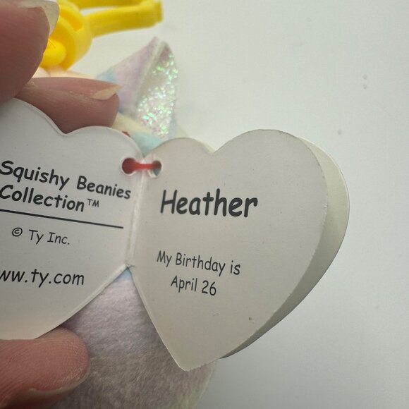 Ty Squishy Beanies Heather Cat Clip-On Plush 3" - Picture 6 of 6